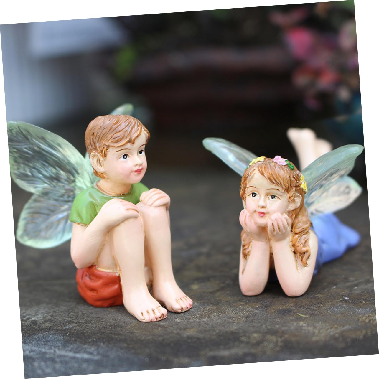 Kisangel 10stücke Blumenfee Statue Aus Resin Gartenfiguren Für Deko Im Freien Kreative Feenornamente Für Auto Zuhause Und Büro Für Gartenliebhaber Und Dekoration