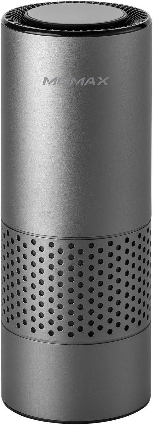 Momax Pure Go Portable Smart ION Air Purifier For Car, Home & Office With H11 HEPA & Active Carbon Filter, Equipped With A Negative ION Generator, Sterilize & Reduce Dust & Smell Increase Oxygen(AP5E)