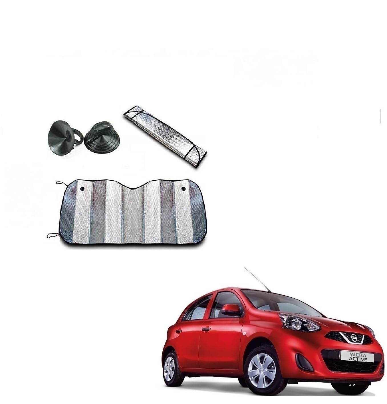Kozdiko Car UV Protection Silver Foil Sunshade Film Windshield Visor Front Windshield Sunshade for Nissan Micra Active