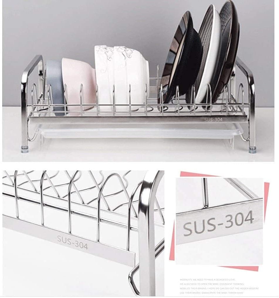 Draining Dish Rack Stainless Steel Single- Layer Dish Rack Drain Rack Dish Rack Dish Rack Dish Rack for Kitchen Countertop Hitchen Drying Rack