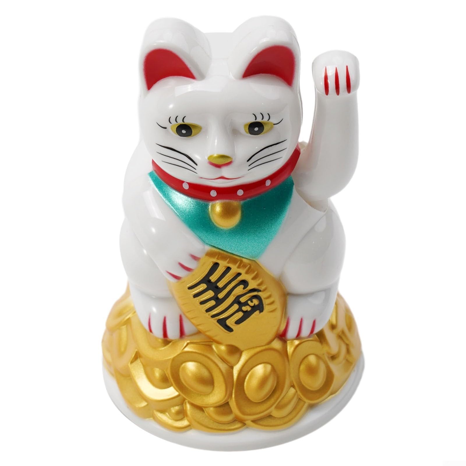 BEYOEE Lucky Waving Cat Maneki Neko in Gold Finish, Perfect Feng Shui Decor for Any Space