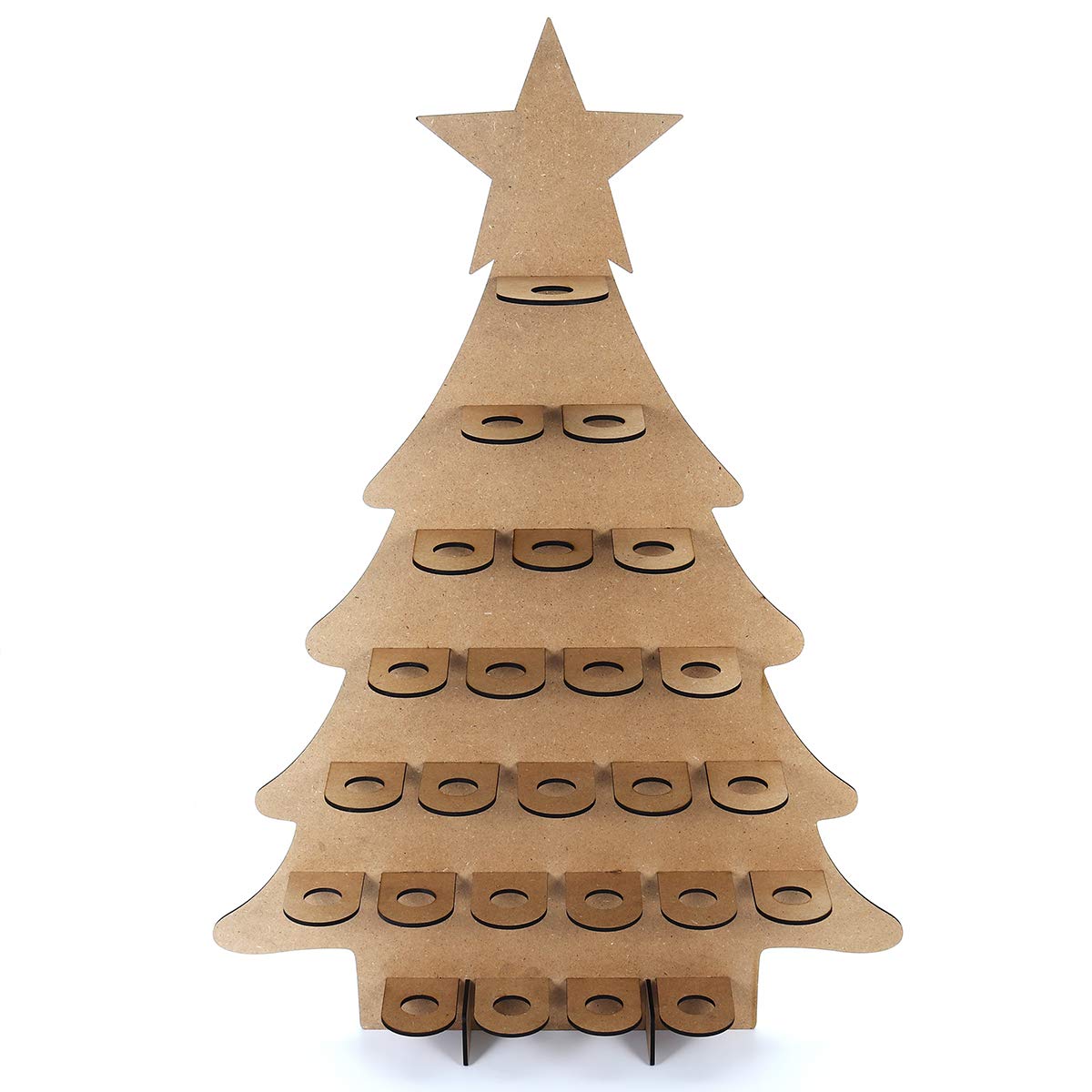 Calendario De Adviento Familiar De Madera Árbol De Navidad 25 Chocolates Estante De Pie Decoraciones De Bricolaje