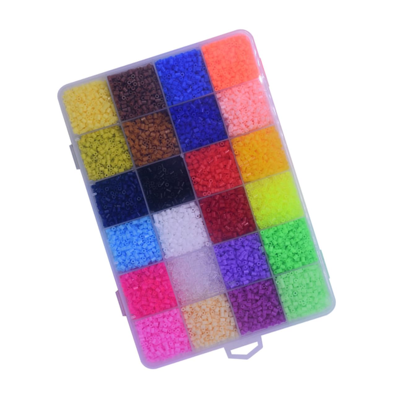 ERINGOGO 2.6mm 24 Colors DIY Fuse Beads Storage Tray Included Boys and Girls' Craft Kit for Creative Learning Fine Motor Development Random