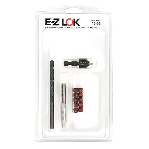 Miniatura 18 de E-Z LOK EZ-329-008 Kit de reparación de roscas para metal con insertos roscados de acero al carbono 8-32 y herramientas de instalación