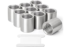 TAISHER 10PCS 304 Stainless Steel Cast Pipe Fitting, Coupling, 1/2" x 1/2" NPT Female Threaded
