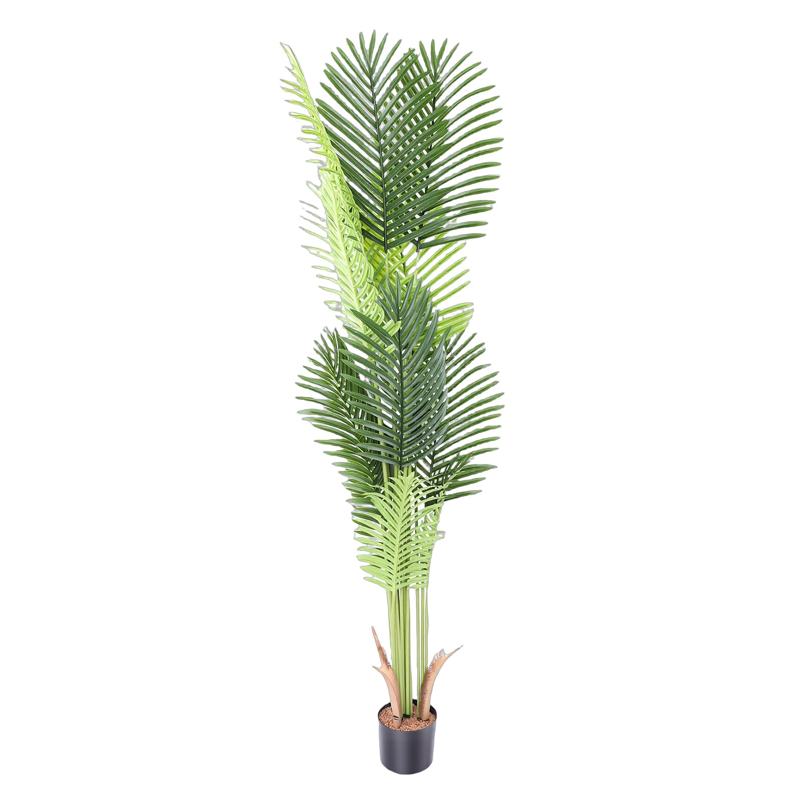 Goshyda Pianta Tropicale Finta Artificiale Decorativa di Palma per Ufficio Domestico, Foglie Realistiche, Rami Regolabili, Base Robusta, Decorazione Ideale per Interni per gli Amanti della Natura