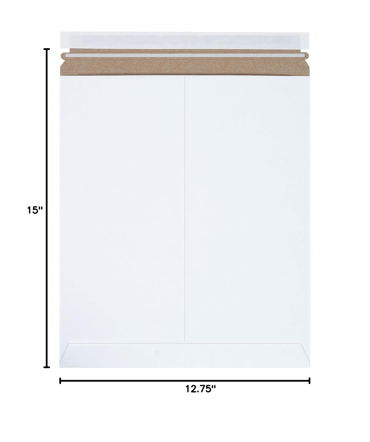 Top Pack Supply 12 3/4 x 15' Stayflats Brand Rigid Flat Mailers, White (Pack of 100) Photo Document Mailers, Peel & Seal Closure, Tear Strip Easy Opening.