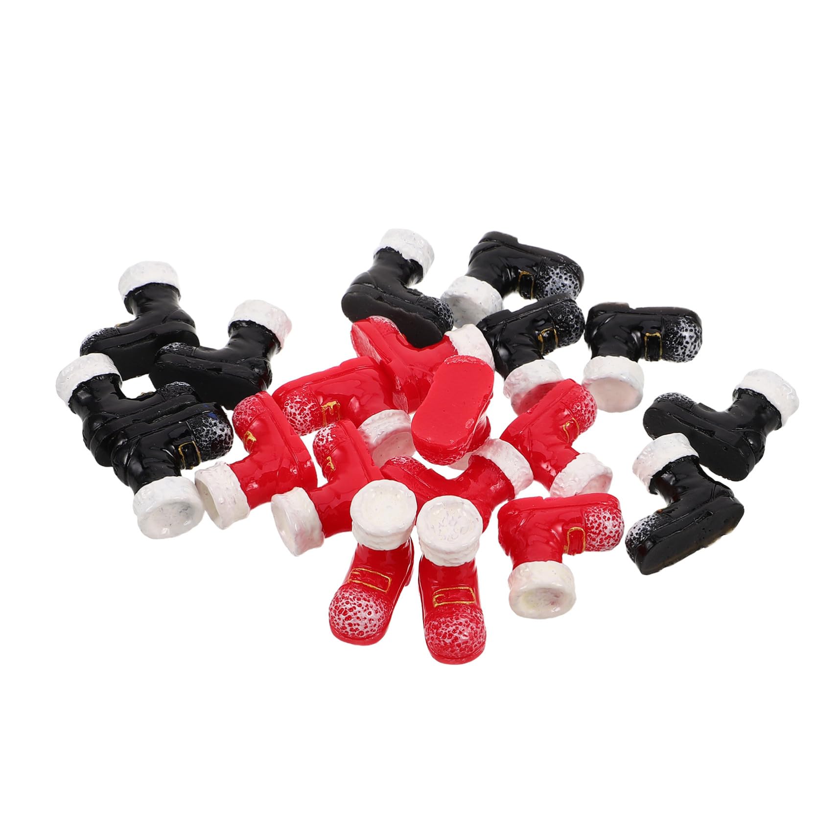 TOYANDONA 20pcs Miniature Santa Boots Resin Christmas Decorations for Dollhouse Mini Shoes Festive Adorable Boot Ornaments for Holiday Crafting and Tiny Christmas Decorations