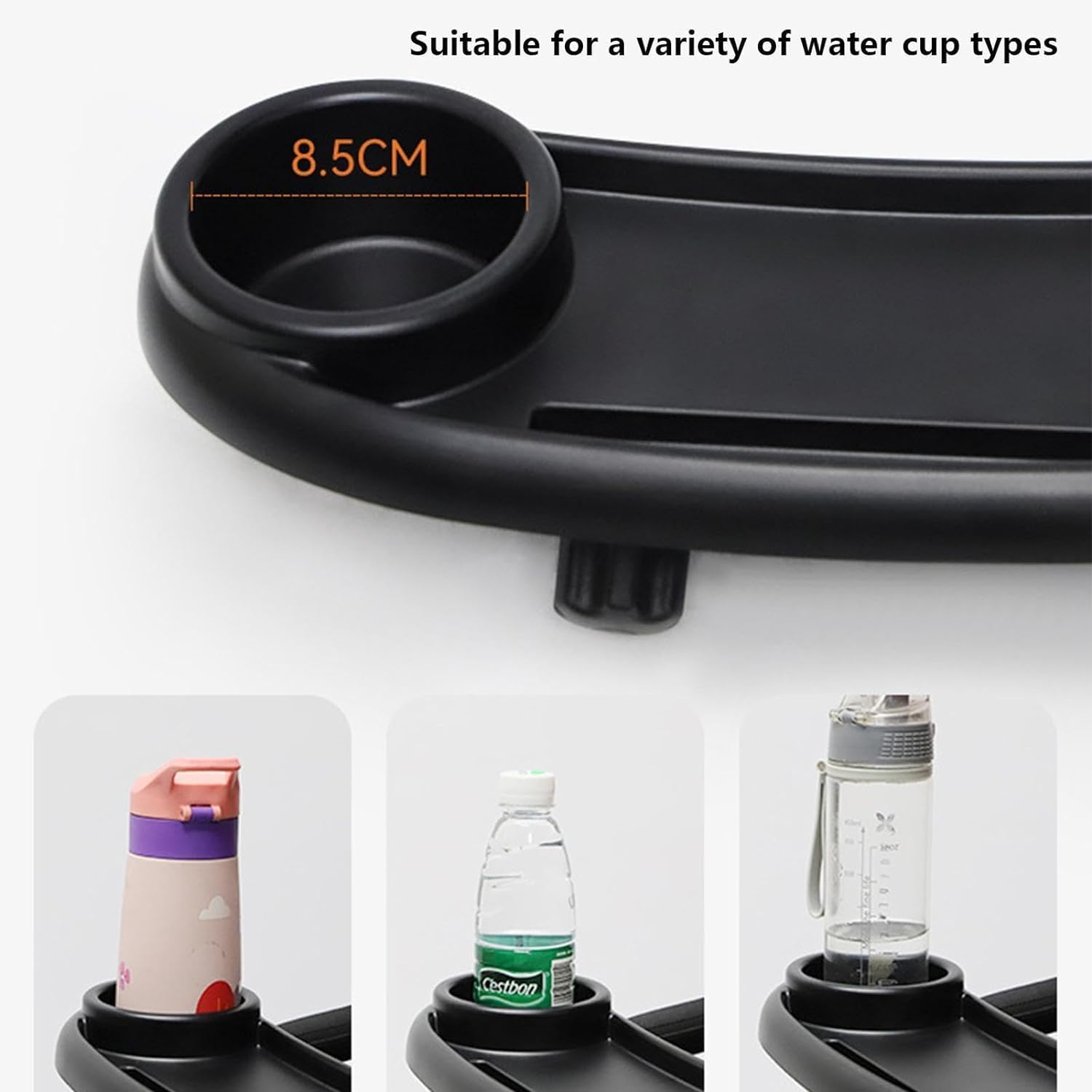 Forhome Plateau à collation 3 en 1 pour poussette, avec plateau à collation et porte-gobelet, rotatif à 360 °, accessoire universel pour poussette