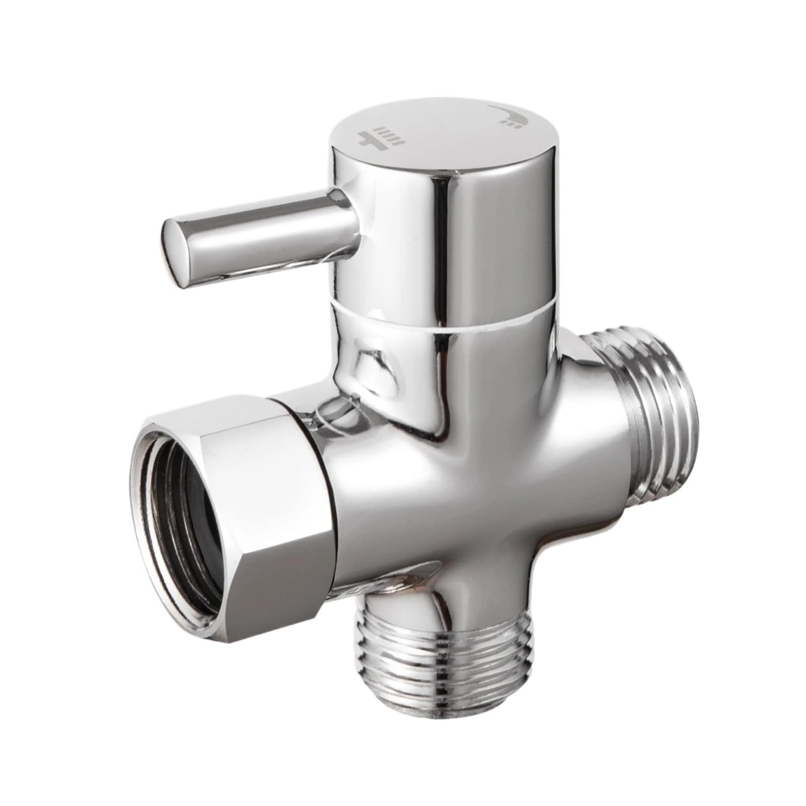Hose Splitter Brass 3-Way G1/2 Shower Diverter Valve Water Separator Tee Adapter Adjustable Faucet Replacement Part for Bathroom(3 Way Diverter-A)