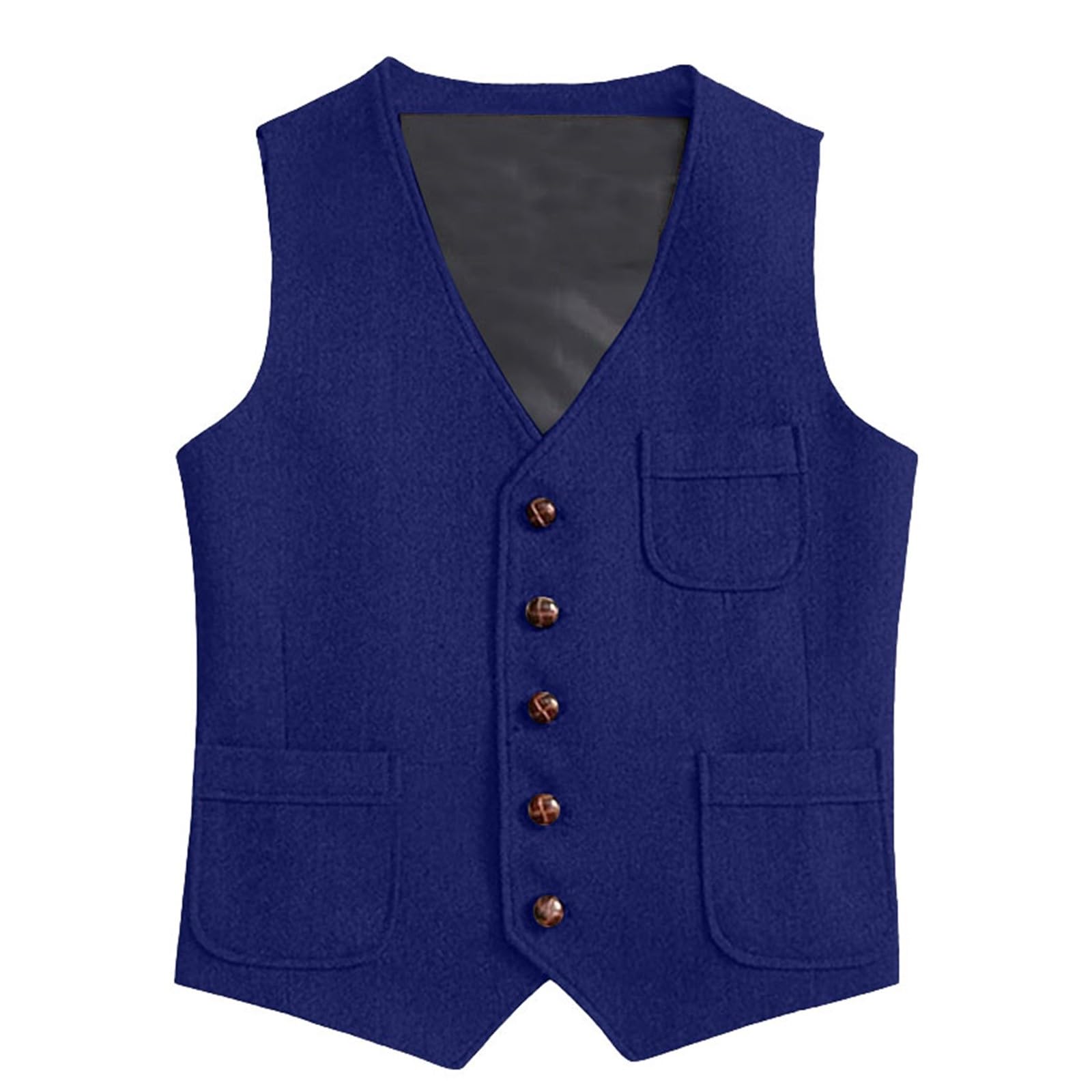 Generisch Gilet in pelle da uomo, leggero, estivo, marrone