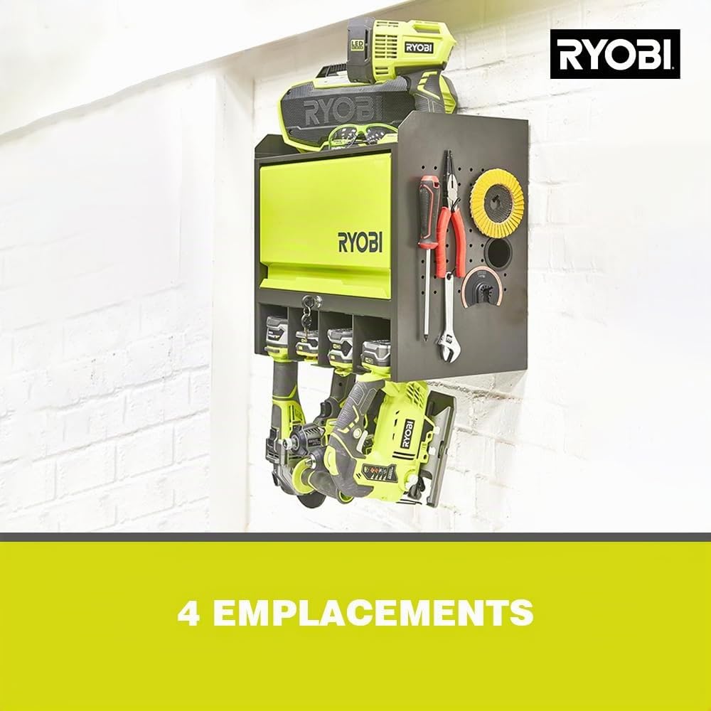 RYOBI Étagère avec Boîtes de Rangement Murale