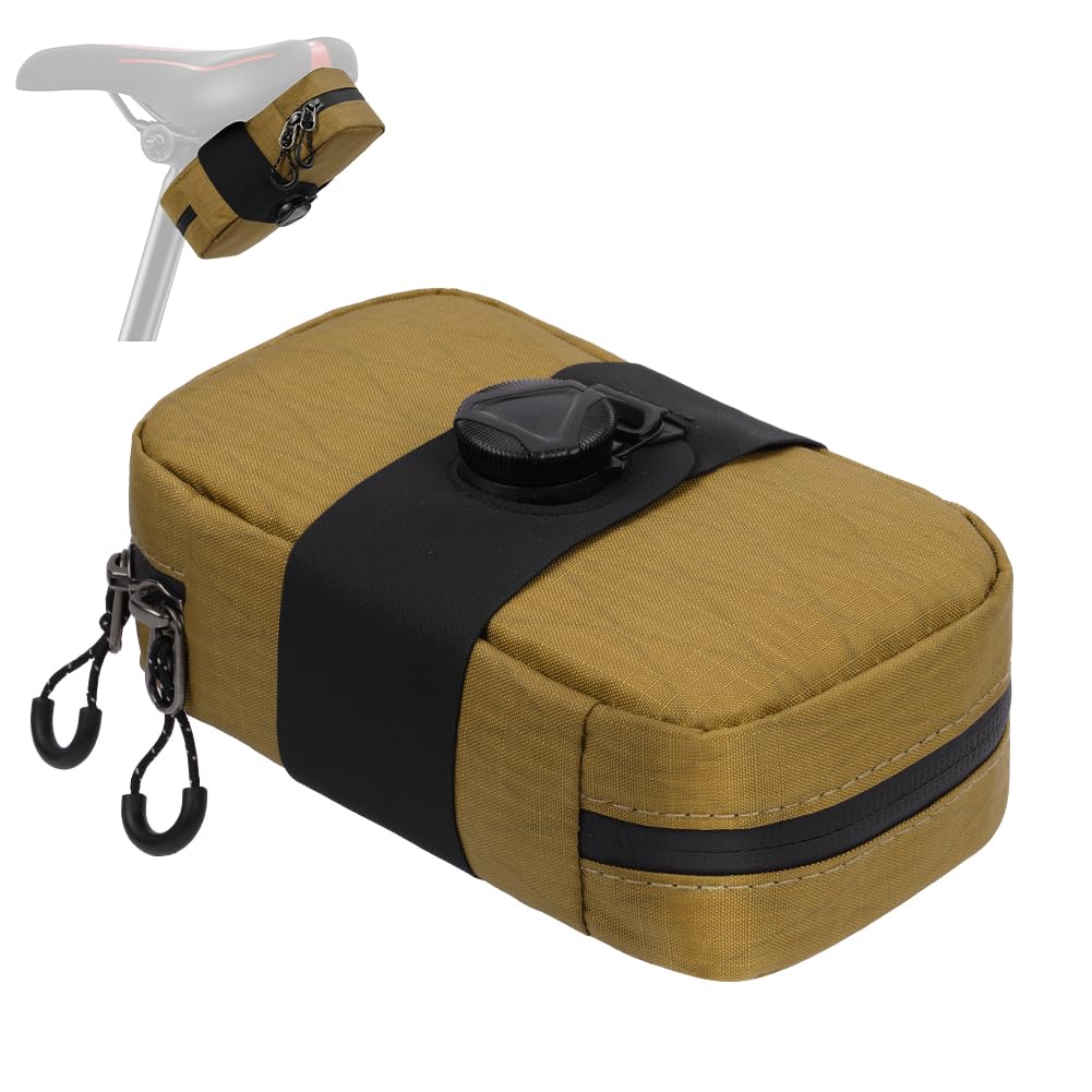 DiULi Bolsa Sillin Bicicleta, Bolsa Cerradura Giratoria para Sillín, 14.7*8.4*6cm Borsello Per Bici, Mini Bolsas de Asiento para MTB Bici Carretera Plegable,Desplazamientos y Ciclismo(Negro, Estilo A) — view 10