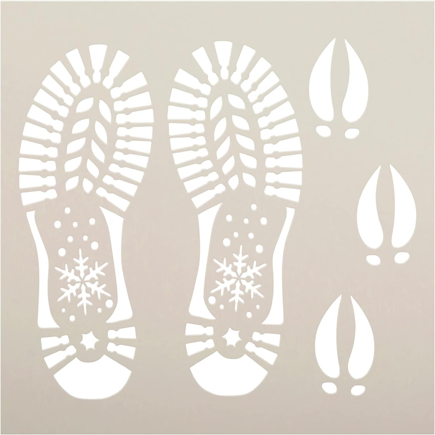 Santa Boot Reindeer Hoof Print Stencil by StudioR12 | Craft DIY Christmas Holiday Home Decor | Paint Wood Sign | Reusable Mylar Template | Select Size (12 inches x 12 inches)
