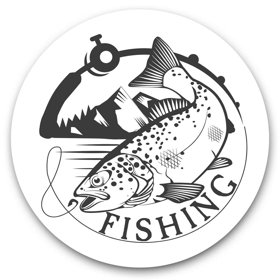 Destination Vinyl Ltd Bw Fishing Logo Equipment Carp Fish 40162 2 X 15Cm Vinyl Stickers - Fishing Logo Equipment Carp Fish 40162