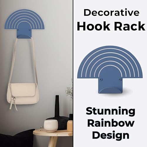 Miniatura 3 de ARTiLETTO Perchero decorativo diseño de arco iris de un solo o triple gancho, moderno perchero de pared para colgar abrigos, mochilas, sombreros y