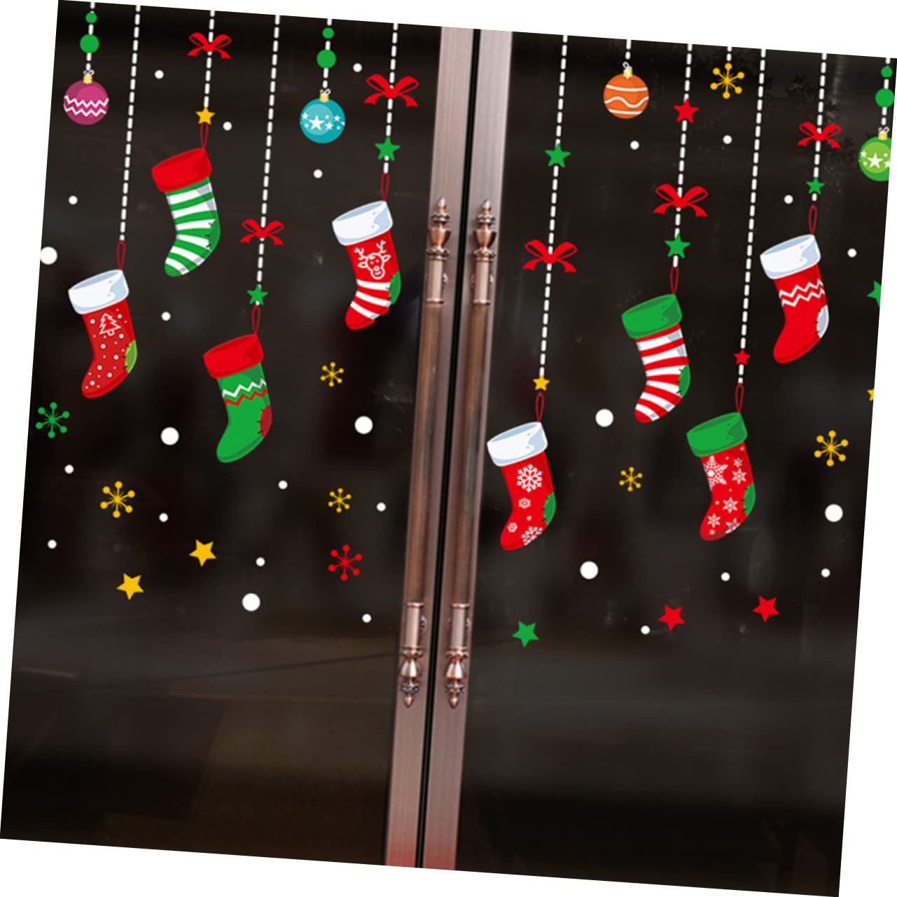 ABOOFAN 5st Weihnachtsaufkleber Weihnachtsfenster Fensteraufkleber Weihnachtssocke Weihnachtsdekorationen Winter-aufkleber Schneeflocken Fenster Haftet Christbaumschmuck Wandaufkleber Pvc