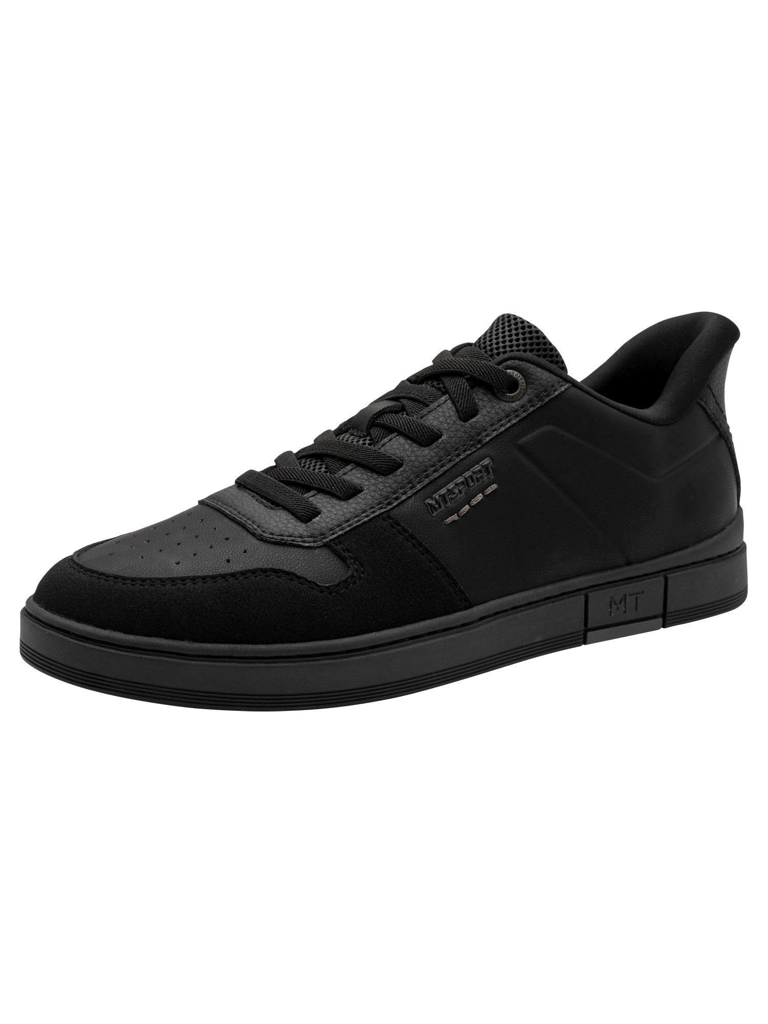 MARCO TOZZI Men's Sneaker Removable Footbed Elastic Lacing Stylish, Black (Black), 10.5 UK