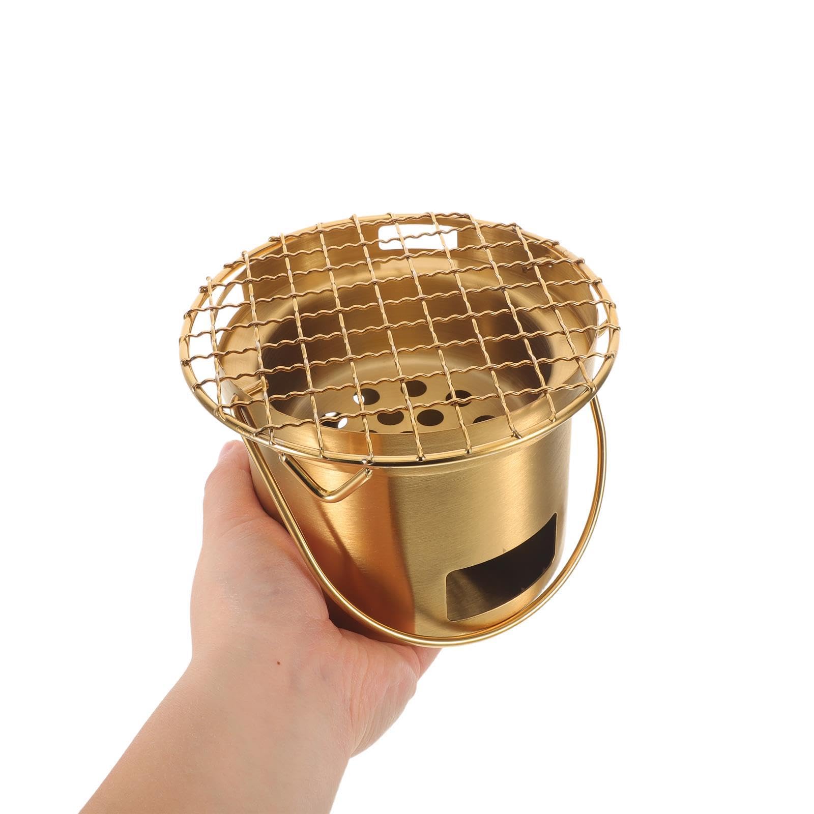 Przenośny mini grill ze stali nierdzewnej na kemping na zewnątrz piknik i ogród - piec na węgiel drzewny do użytku stołowego kompaktowa i lekka konstrukcja
