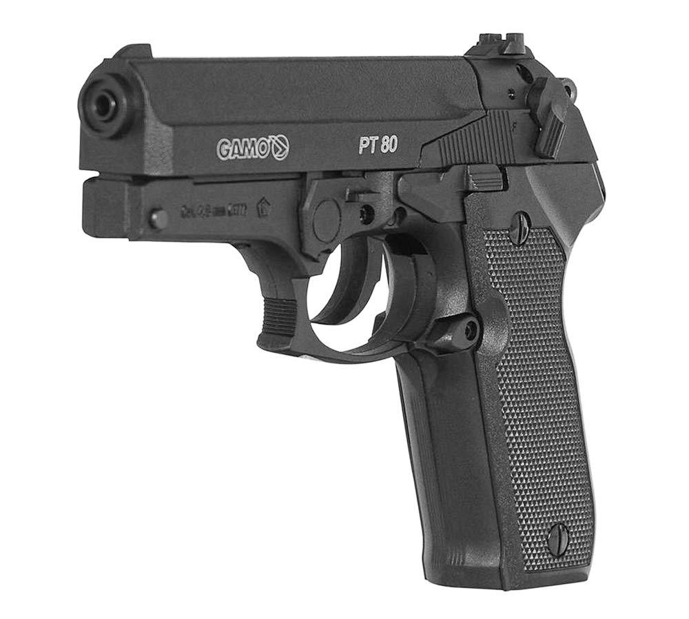 Tiendas LGP - Gamo, Pistola perdigón Gamo PT-80. Calibre 4,5 mm. 3,5 Julios + Maletín de Transporte + 250 balines + 2 Cargadores + Bombona CO2