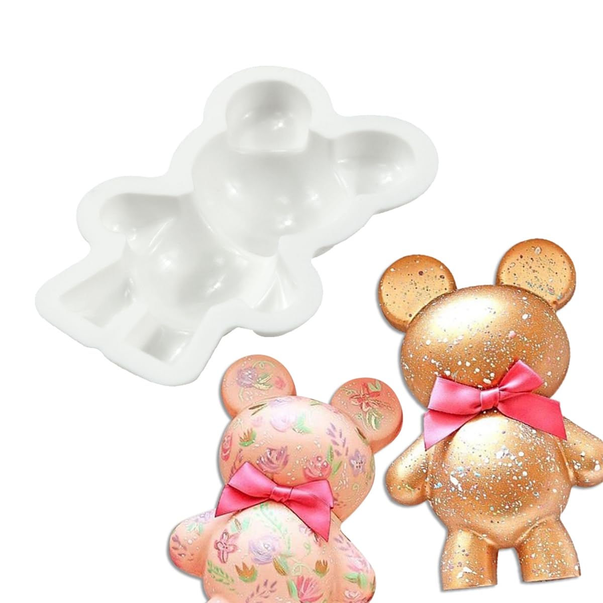 mostsom 3D Silicone Baking Mold Male Mini Bear Soap Cake Fondant Chocolate Candy Mold Resin Plaster Candle Mould (Bear K_3.44X2.36X0.68 inch)