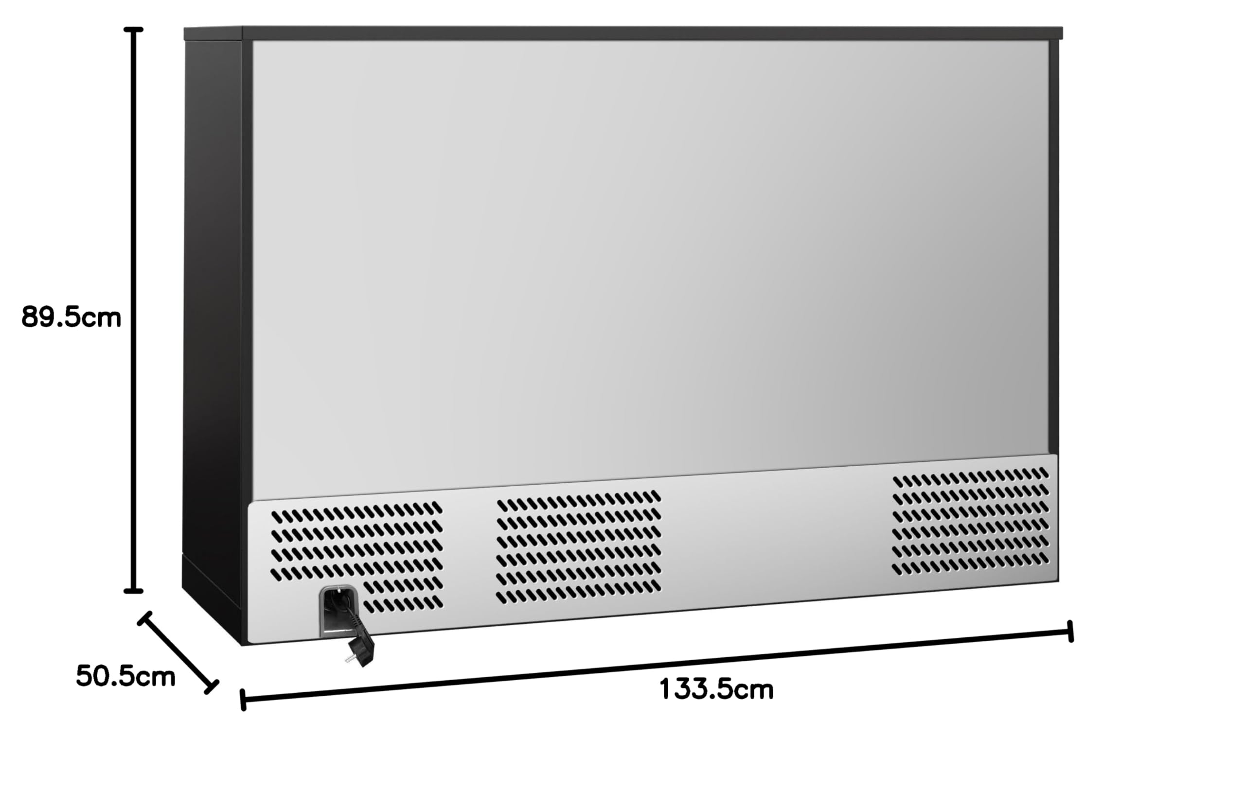 GGM Gastro | BKTG320S | Barkühlschrank - 1330mm - 320 Liter - mit 3 Glasflügeltüren - Außen & Innen Schwarz