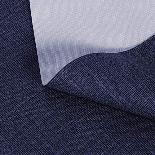 Image of sancua 100% Waterproof Rectangle PVC Tablecloth - 54 x 78 Inch - Oil Proof Spill Proof Vinyl Table Cloth, Wipe Clean Table Cover for Dining Tables, Buffet Parties and Camping, Navy