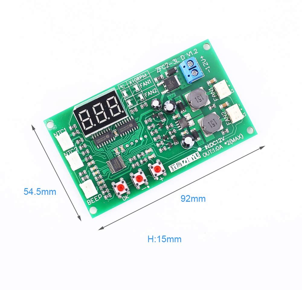 DIYMORE Driver Module DC 12V PWM 2-3 Wire Fan Temperature Controller