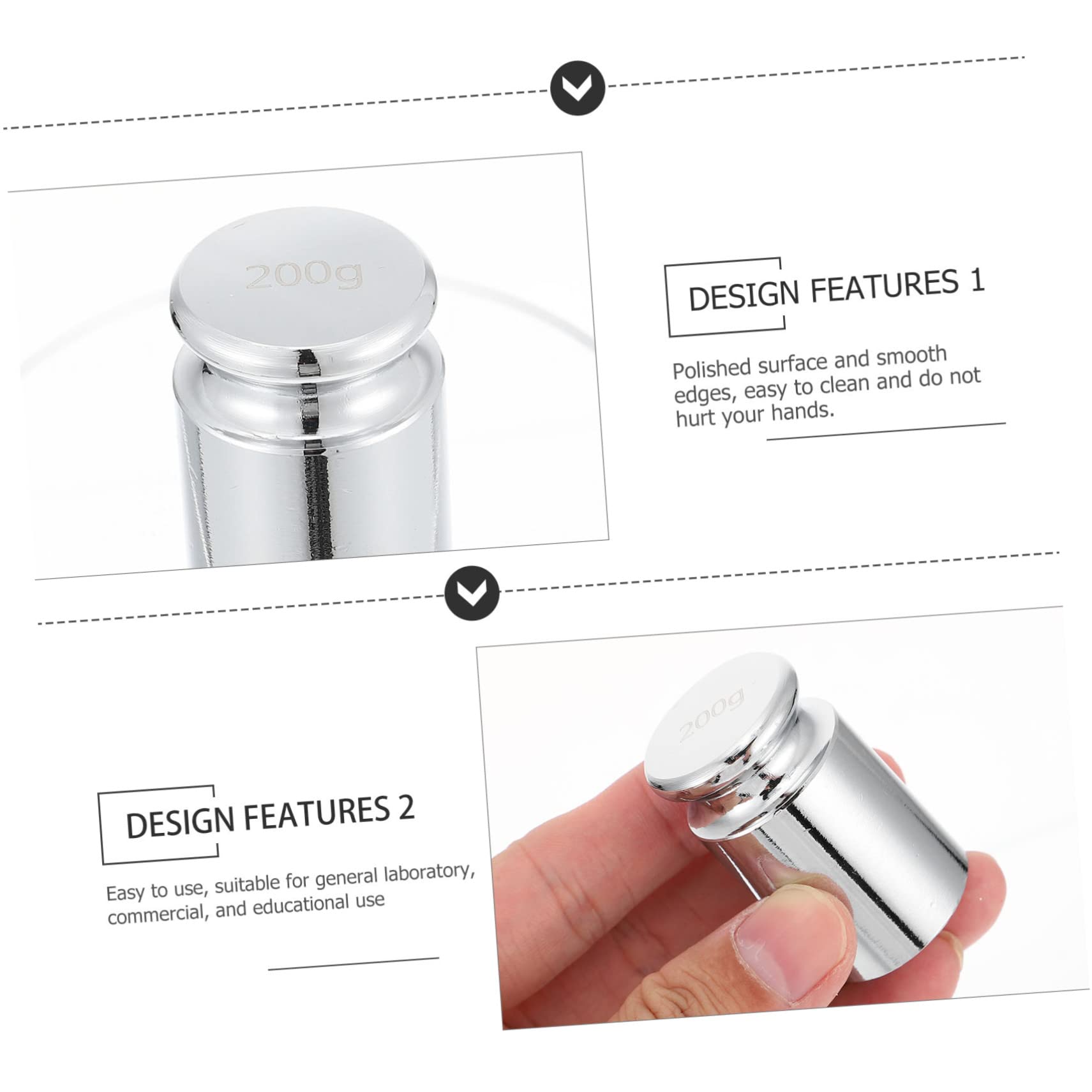 OSOLADY 2pcs Chrome Plated Weights for Scale 200g Laboratory Scale Balance Tools