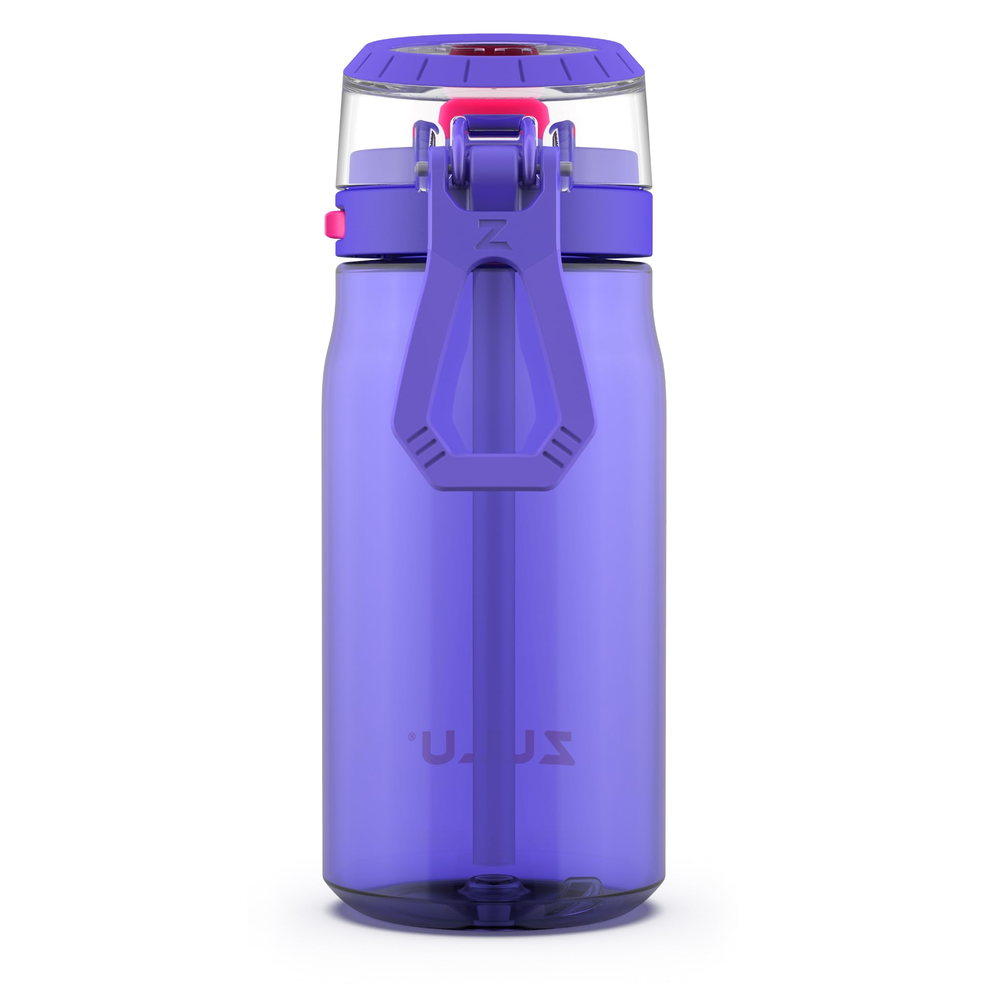 Zulu Kids Flex Water Bottle with Silicone Spout, Leak-Proof Locking Flip Lid and Soft Touch Carry Loop for School Backpack, Lunchbox, and Outdoor