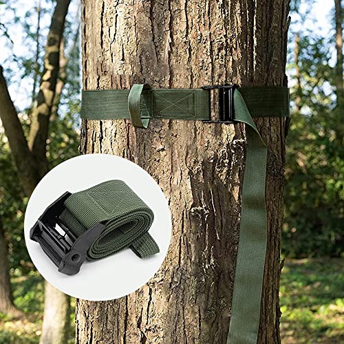 Fall Protection Tree Strap, Hunting Safety System Tree Stand Harness Quick Connect Support Climbing Straps Treestands Belt For Hunter Outdoors Tree-Stand Hunting Accessories, 6Ft(Green) #TOP7