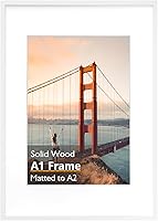 Vista 137 de KINLINK Marco de Fotos 11x14 Natural, Marco de Madera Maciza 11x14 con Plexiglás Acrílico para Fotos 5x7/8x10 Con Paspartú, Exhibición de Mesa