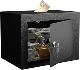 Tresor Tragbarer Kleiner Safe mit Schloss, kompakter Geldsafe, Schmuck und Wertsachen for Scheine und Karten – Safe for Zuhause, Reisen und Büro geldtresor