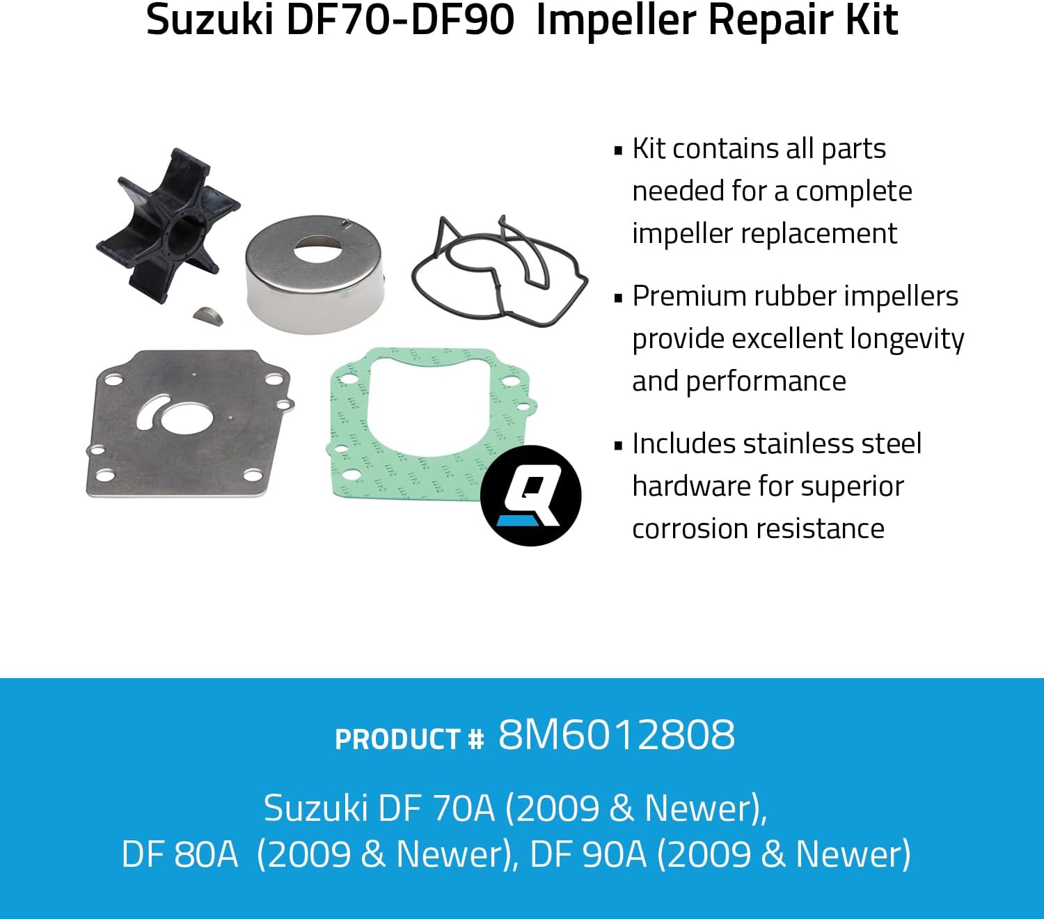 Quicksilver 8M6012808 Impeller Repair Kit - Suzuki DF70-DF90