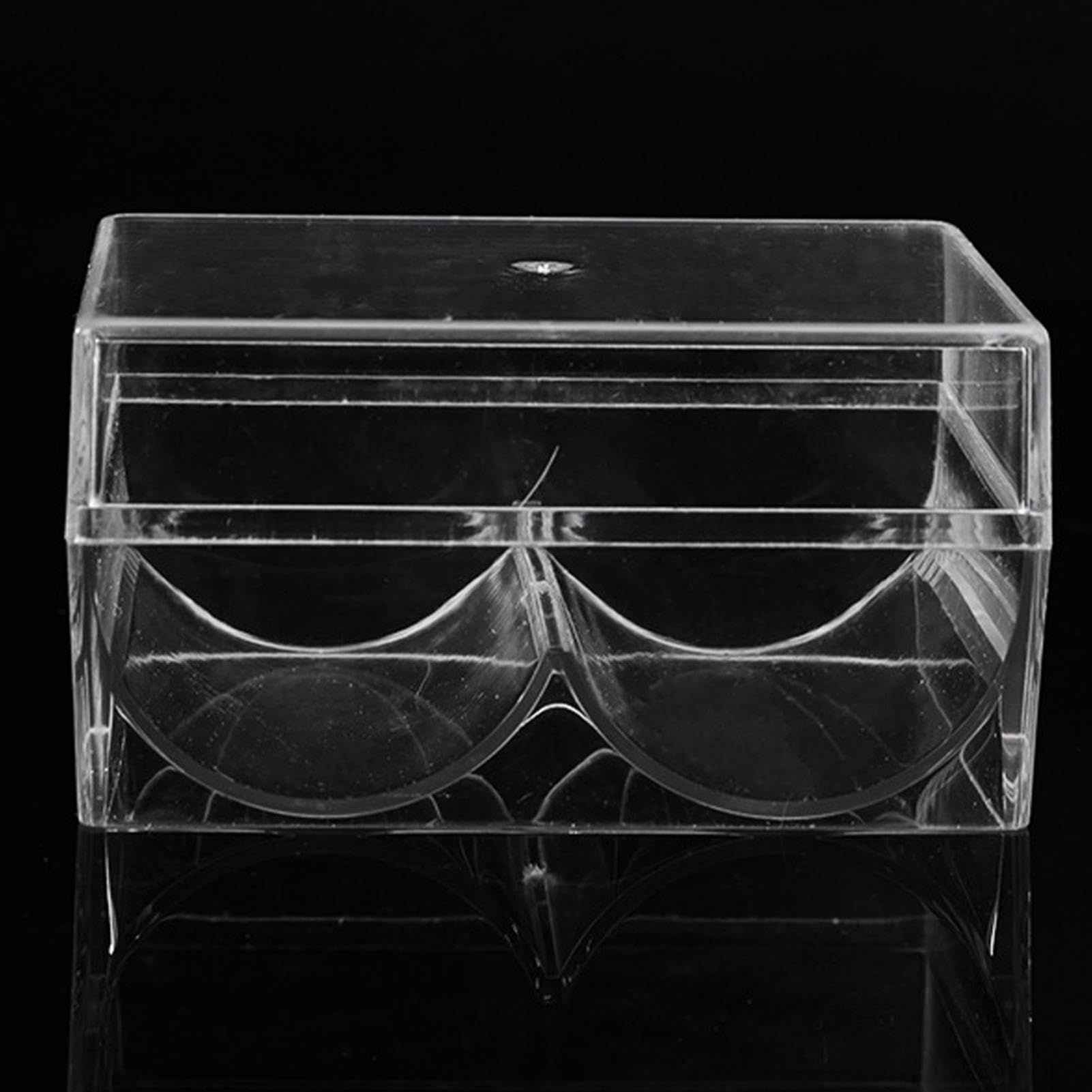 Bandeja de almacenamiento de fichas – Soporte para 40 fichas de póquer de tamaño estándar | Soporte de cartas de acrílico transparente reutilizable con tapa a prueba de polvo, accesorios de mesa de