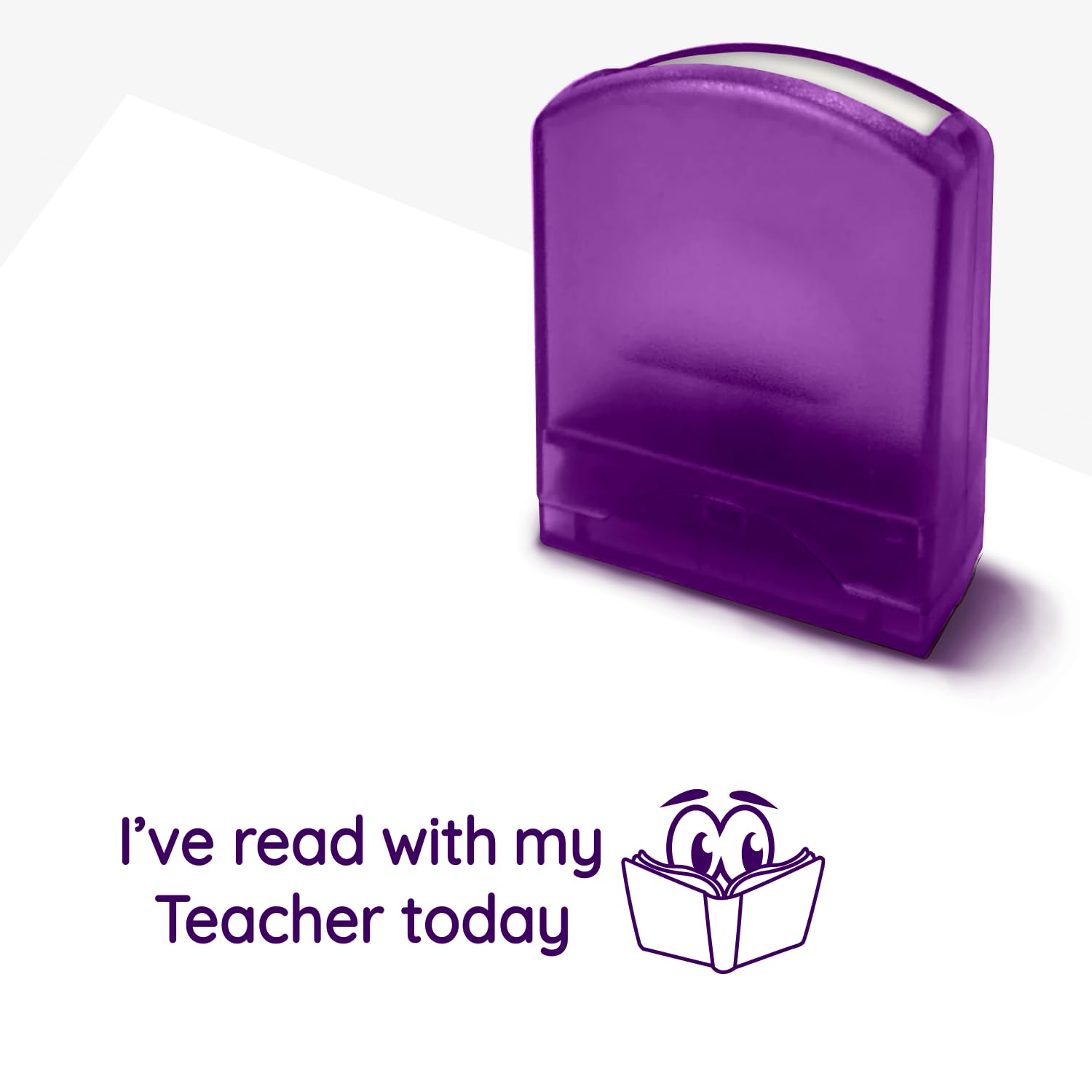 I've Read with My Teacher Today Pre Inked School Teachers Marking Stamper Stamp 33mm x 9mm Primary Teaching Services (Purple)