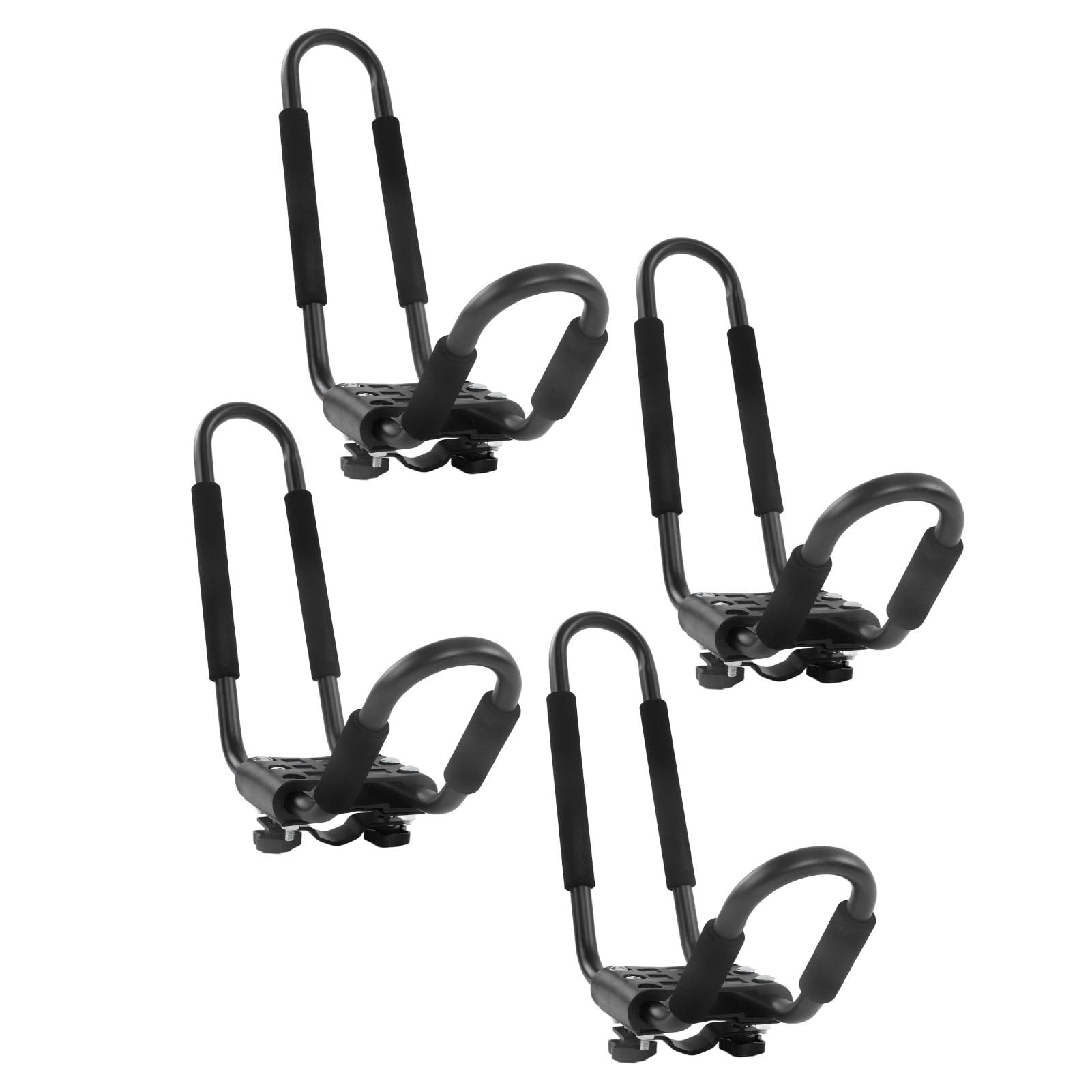 FTVOGUE Kajak-Dachträger für die Dachmontage, J-Bar-Träger aus Legiertem Stahl, 2 Paar, 150 Pfund Kapazität, mit Gummihülsen und Riemen für Kajaks, Kanus, Paddleboards, Surfbretter, SUVs, Autos