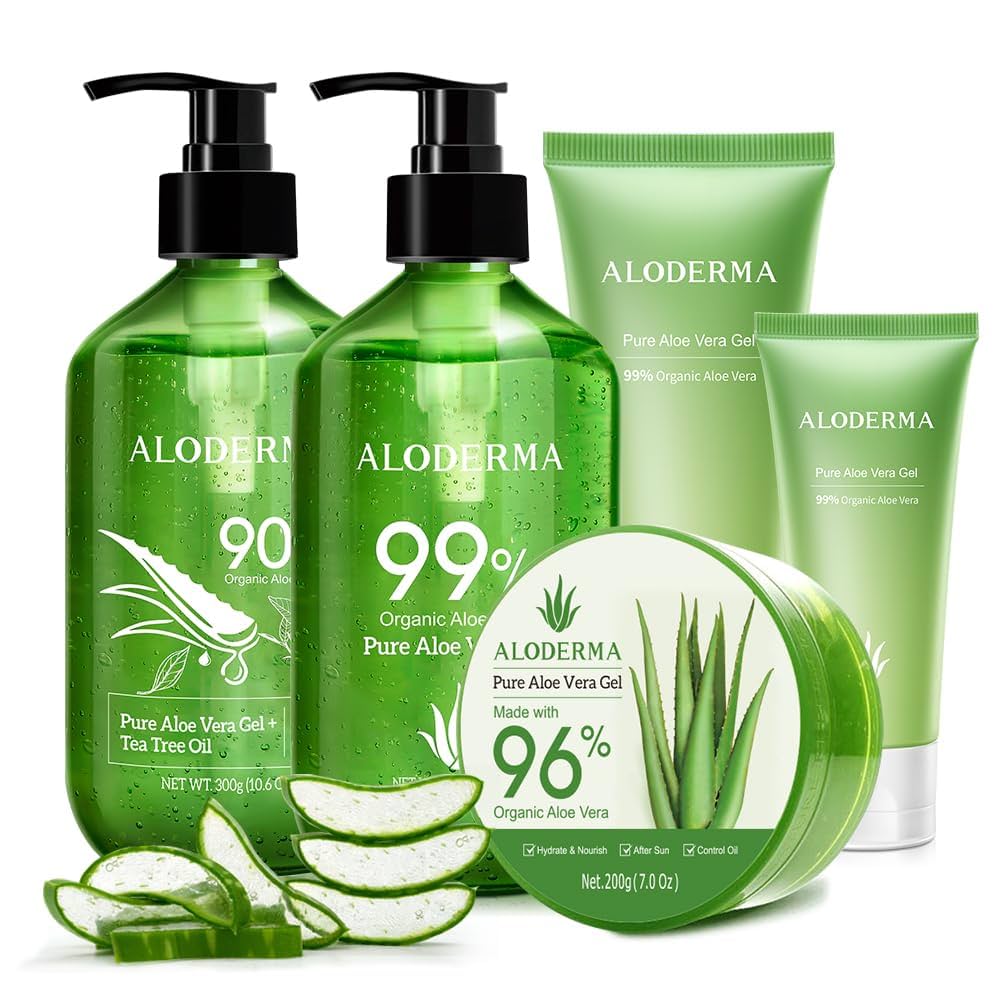 Aloe vera3本セット Amazon.com : All Purpose Aloe Vera Gel Set - 6 Pieces - 300g