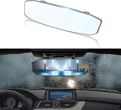Ziciner Espejo retrovisor para automóvil, espejo retrovisor panorámico de gran angular con clip interior de 11 pulgadas, espejo extendido