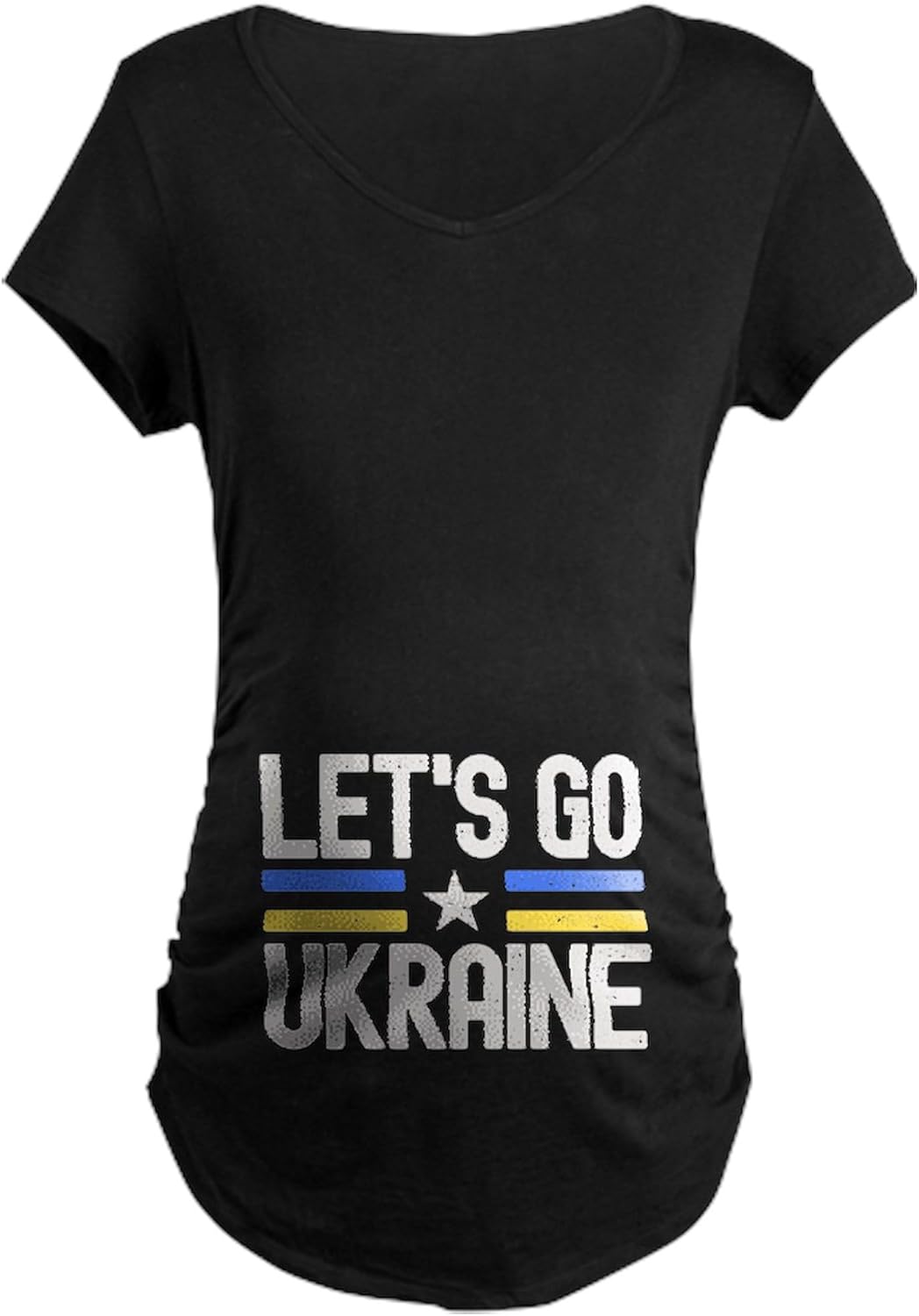 CafePress Let's Go Ukraine Maternity T Shirt Women's Maternity Ruched Side T-Shirt