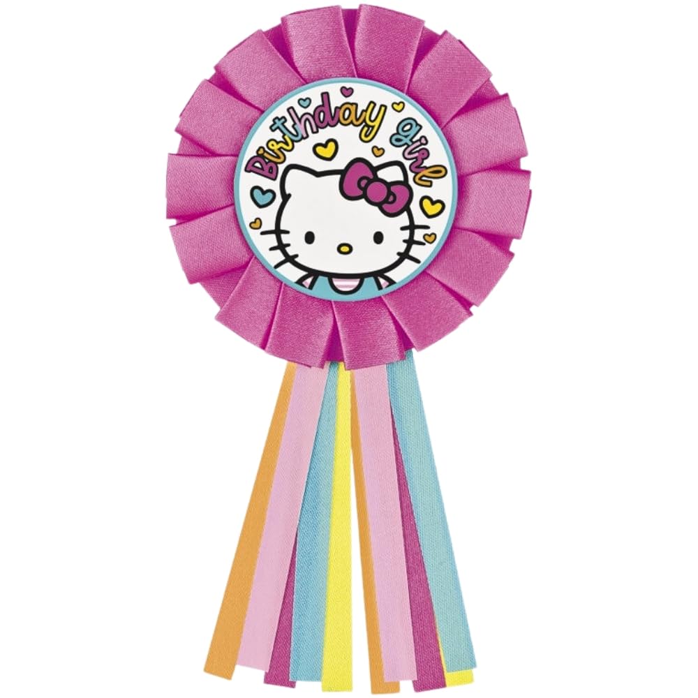 Hello Kitty & Friends Multicolor "Birthday Girl" Badge (3" x 7") 1 Pc. - Perfect for Celebrations, Birthdays, Parties & Events
