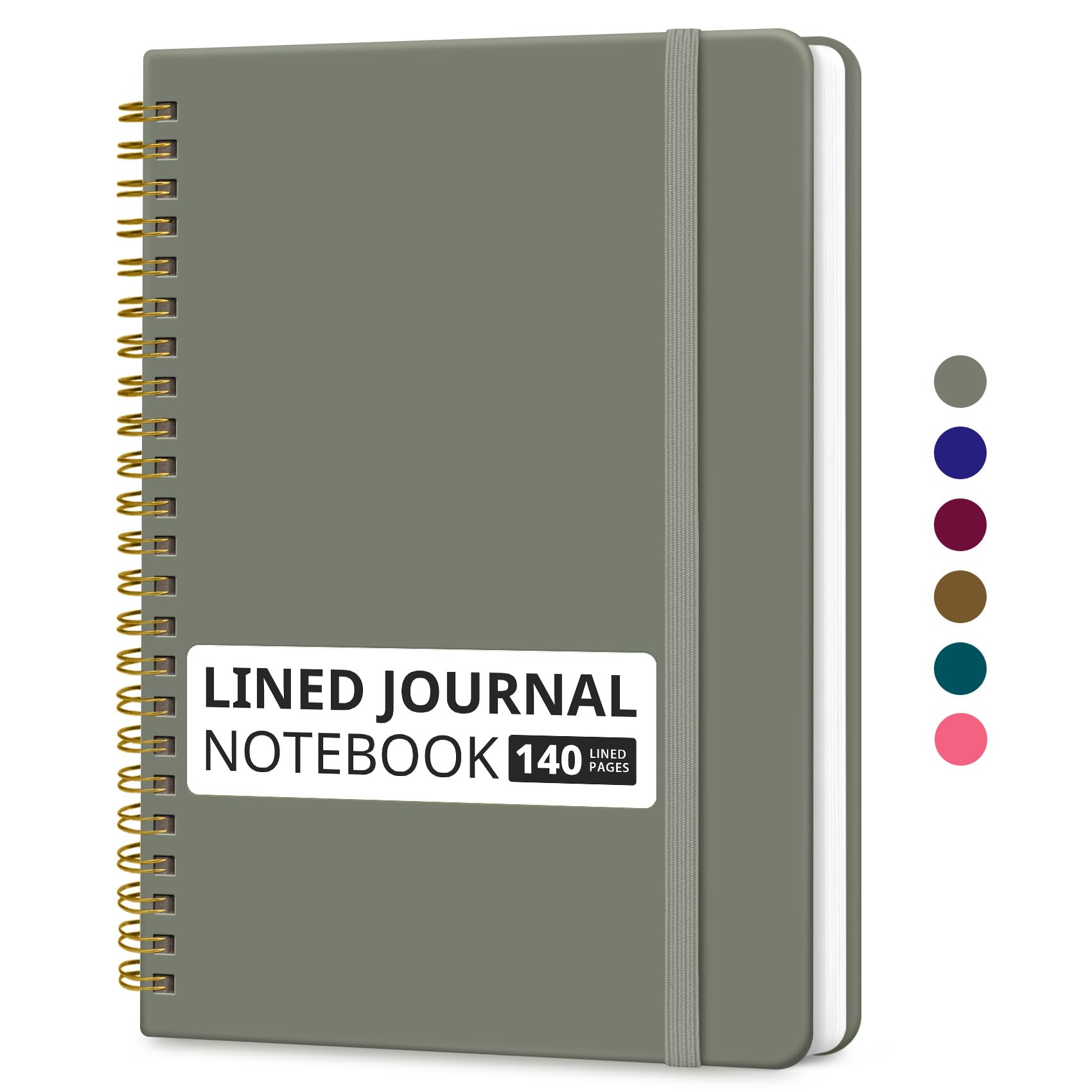 Taja Lined Spiral Journal Notebook A5 (5.7" x 7.9") | Acid-Free Paper for Smooth Ink Flow - main product image