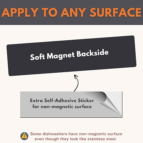 Miniatura 5 de Imán para lavavajillas de 3.9 x 1.1 pulgadas, tamaño extra pequeño, indicador deslizante, accesorios de cocina magnéticos fuertes, artículos