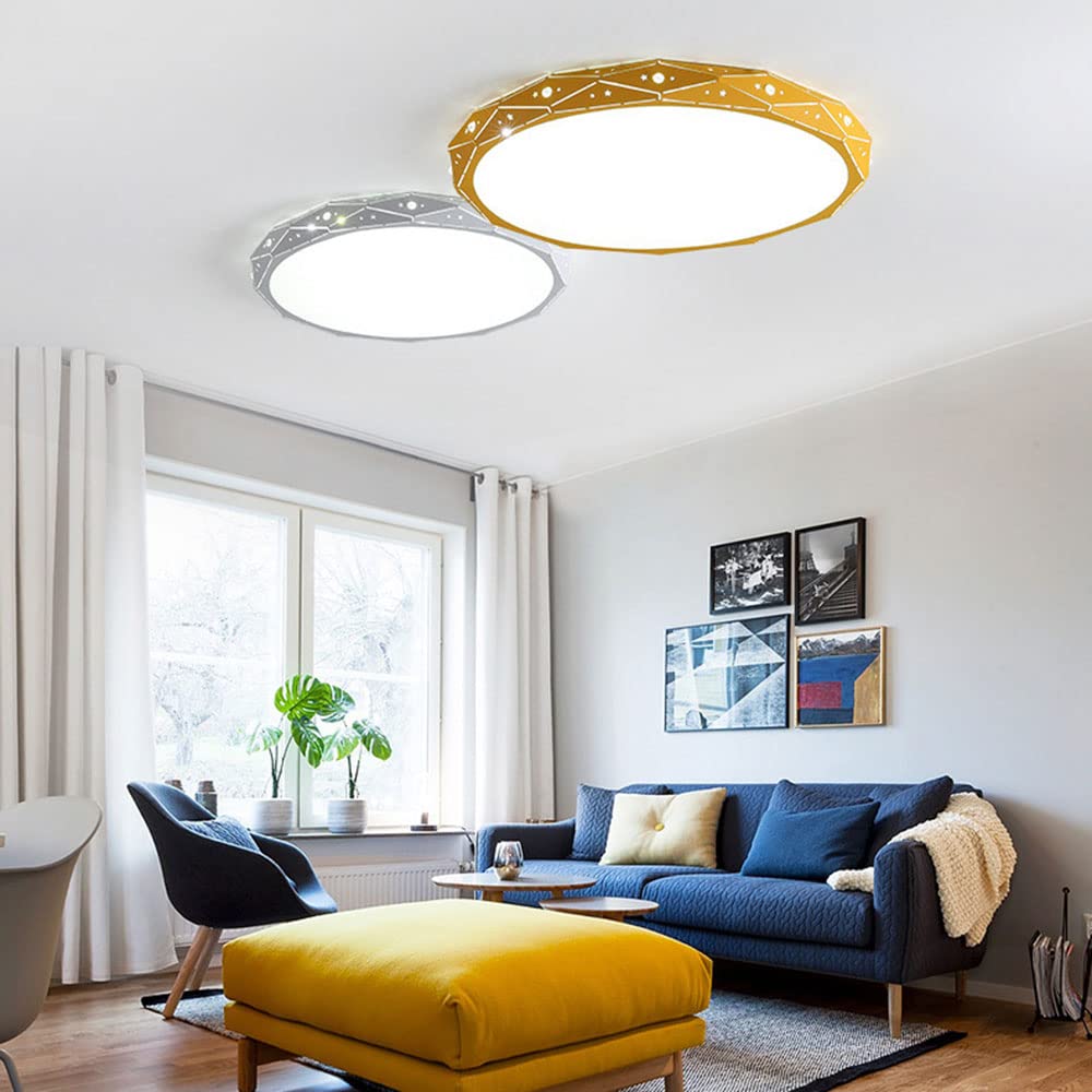Unterputz-LED-Deckenleuchte Macaron Einfache Runde Energiesparende Deckenleuchte Moderne Deckennahe Leuchte Dreifarbig Einstellbar Zimmer Badezimmer Küche Flur Eingangsbereich
