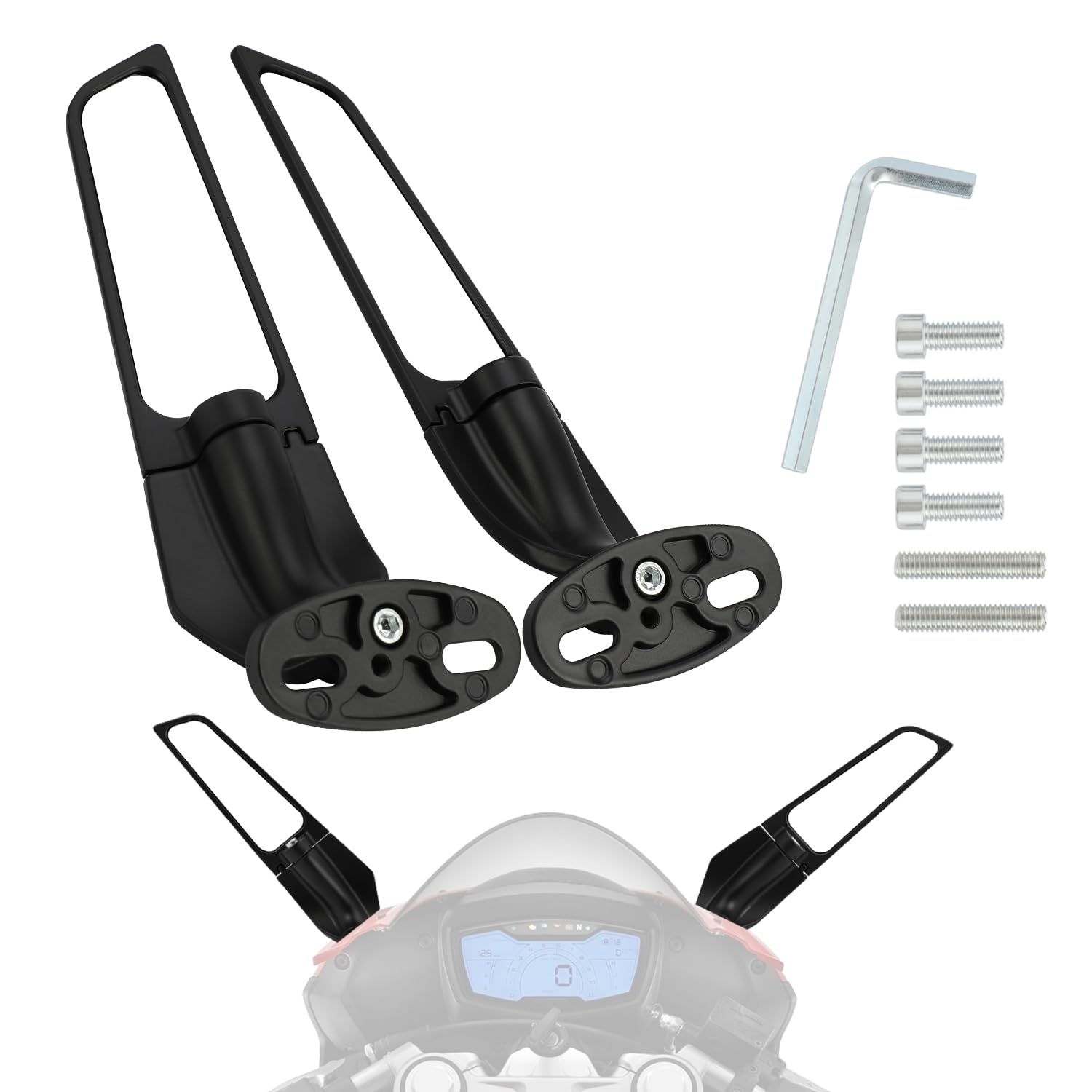 Specchietti Moto per Aprilia, Specchietti Retrovisori Moto Ruotabili per Aprilia RS 660 RSV4 RS 125 Moto Sportiva Superbike