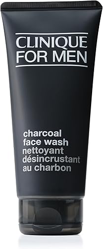Clinique For Men Charcoal Face Wash With Glycerin | Detoxifying Gel Facial Cleanser | For All Skin Types | Unclogs Pores | Purifies + Refines, 6.7 Fl Oz