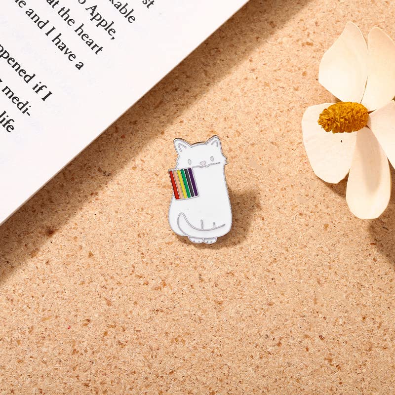 LGBT Rainbow Flag Goose Enamel Pin Badge Cute Animals Frog Cat with Rainbow Flag Gay Pride Brooches Pin Jewelry for Clothing Backpack Hat Decoration2