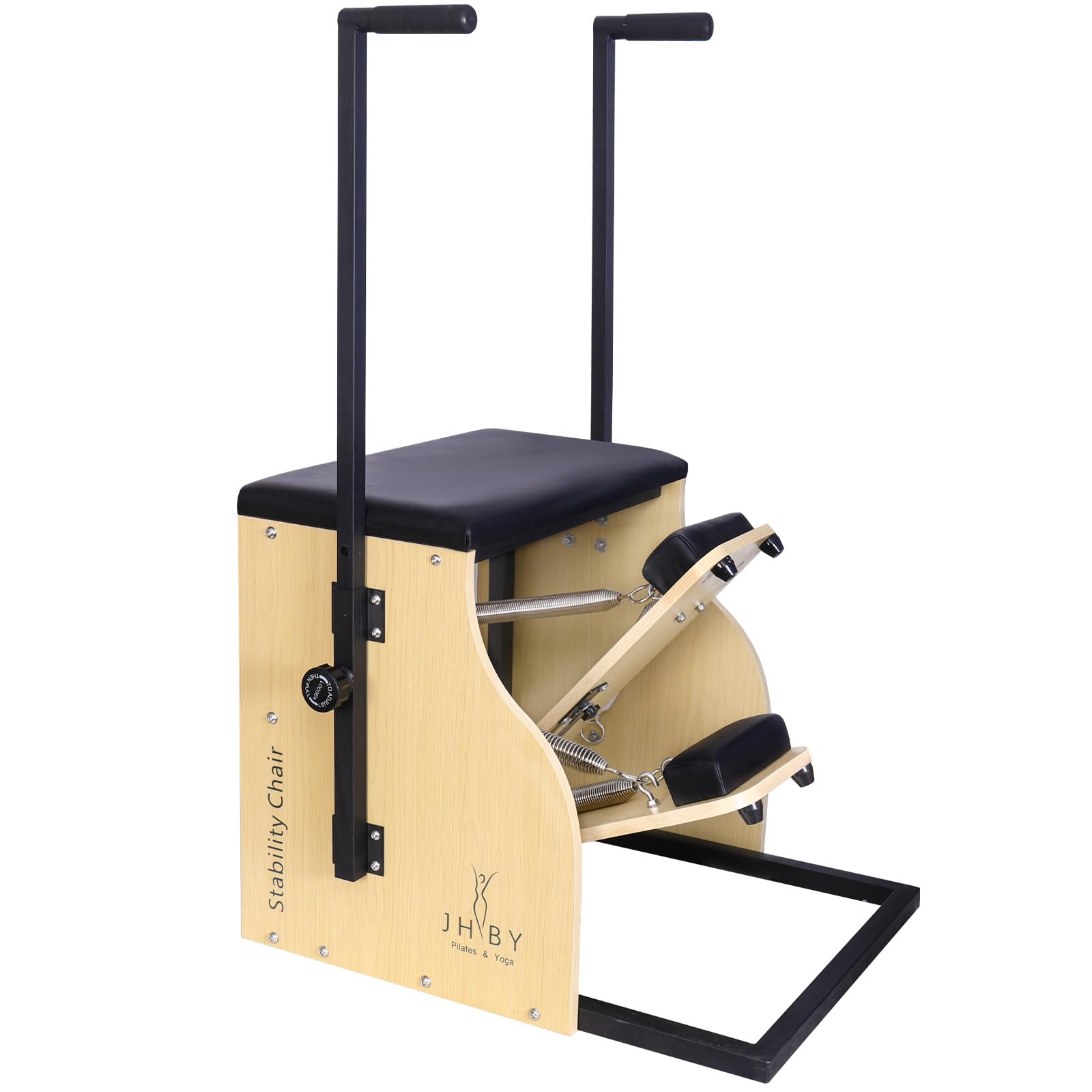 JHBYBMG Pilates Chair, Home Pilates Chair, Pilates Chair for Home Workouts, Sturdy Metal Frame (Black Frame Black Cushion)