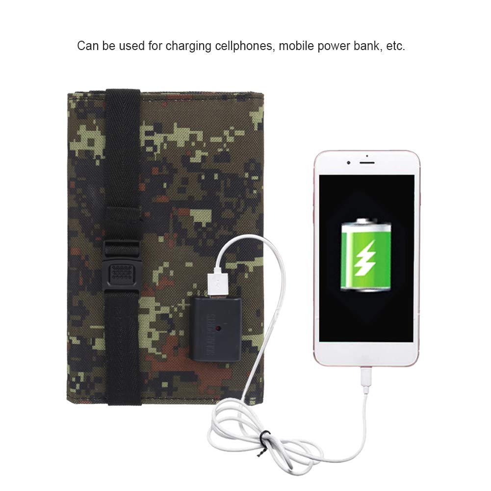10W Foldable Solar Panel Charger, Portable Lightweight Solar Charger with USB Output for Phone Power Bank, Waterproof