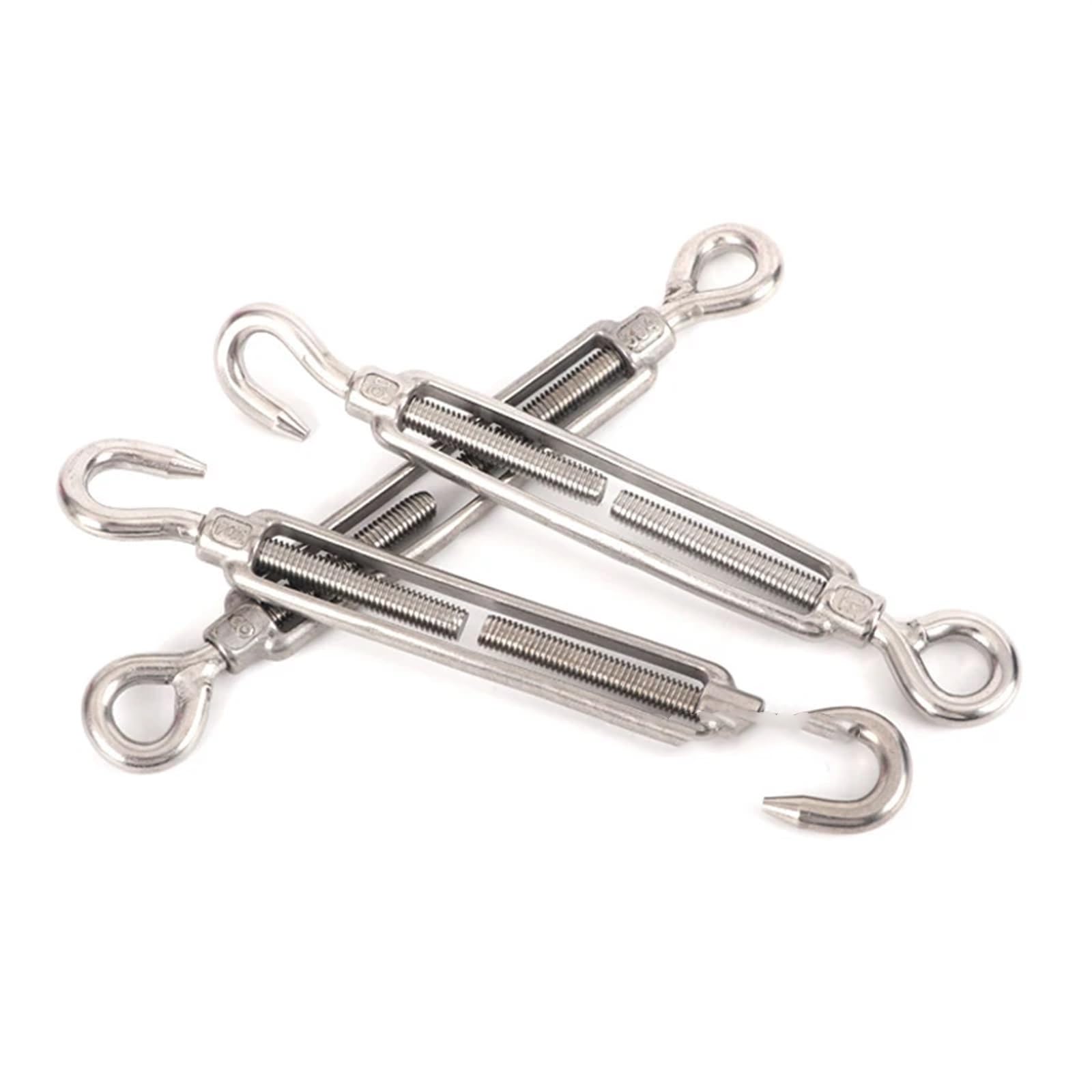 SDGBCXD， Lot de 5 crochets de réglage et tendeurs à œillet en acier inoxydable 304 for chaîne et câble métallique,Tendeur(Cc Type 5pcs,M10)